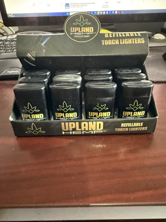 UPLAND HEMP Other - Case 12 Upland Hemp Premium Flip Top Refillable Torch Lighter Butane Adjustable